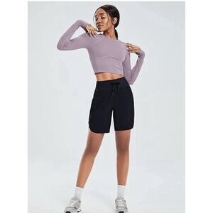 BALEAF Women's 7" Long Running Athletic Workout Gym Quick Dry Hiking Shorts, LG